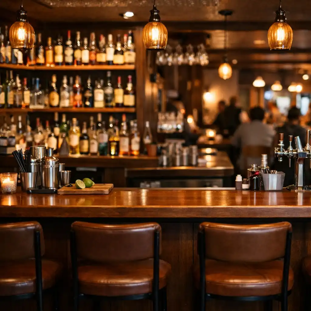 Widok na bar w ADSIGHT LTD z perspektywy gościa