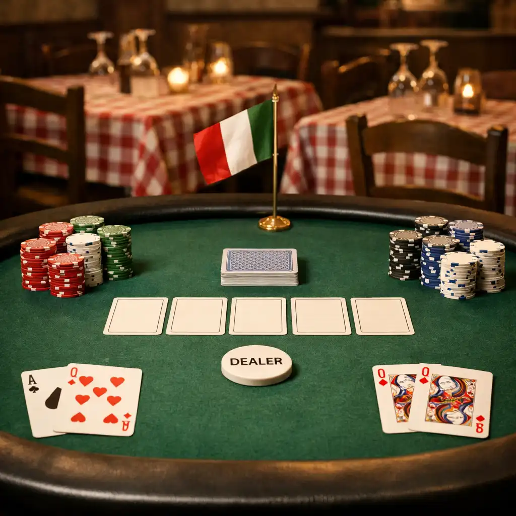 Karty i żetony podczas wieczoru pokerowego